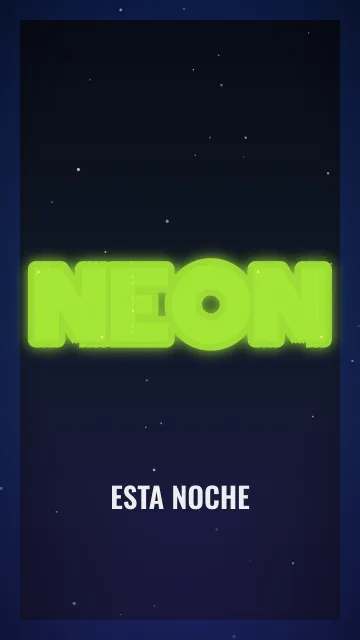 Historia de noche: Vertical, fondo de cielo y un neón corto.