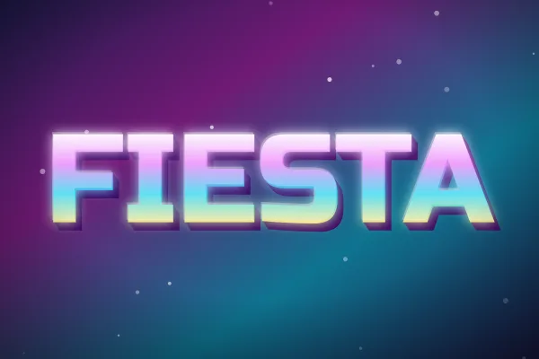Brillantina rosa, ejemplo Fiesta