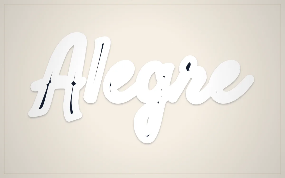 Firma alegre, ejemplo Alegre