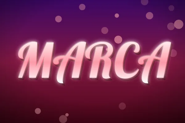 Estilo script rosa, ejemplo Marca