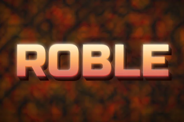 Sombra larga, ejemplo Roble