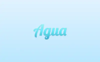 Líquido azul, ejemplo Agua