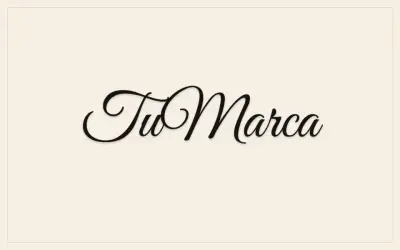 Estilo firma de atelier. Letra estilo moda: caligrafía negra, como una firma de casa.