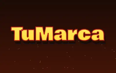 Estilo parrilla. Letra estilo hamburguesa: bloque hinchado amarillo y rojo. Sin marca de cadena.