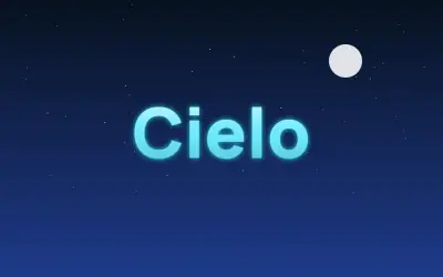 Neón cian, ejemplo Cielo